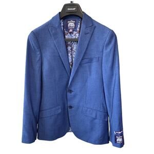THE SAVILE ROW Men's Blue Trim Fit Brixton Jacket Size 36S